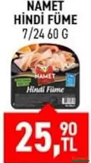 NAMET 7/24 HİNDİ FÜME 60 G fiyat ve kampanya bilgisi